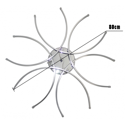 Srebrny plafon LED z pilotem 80cm 4000K 50Watt - P146